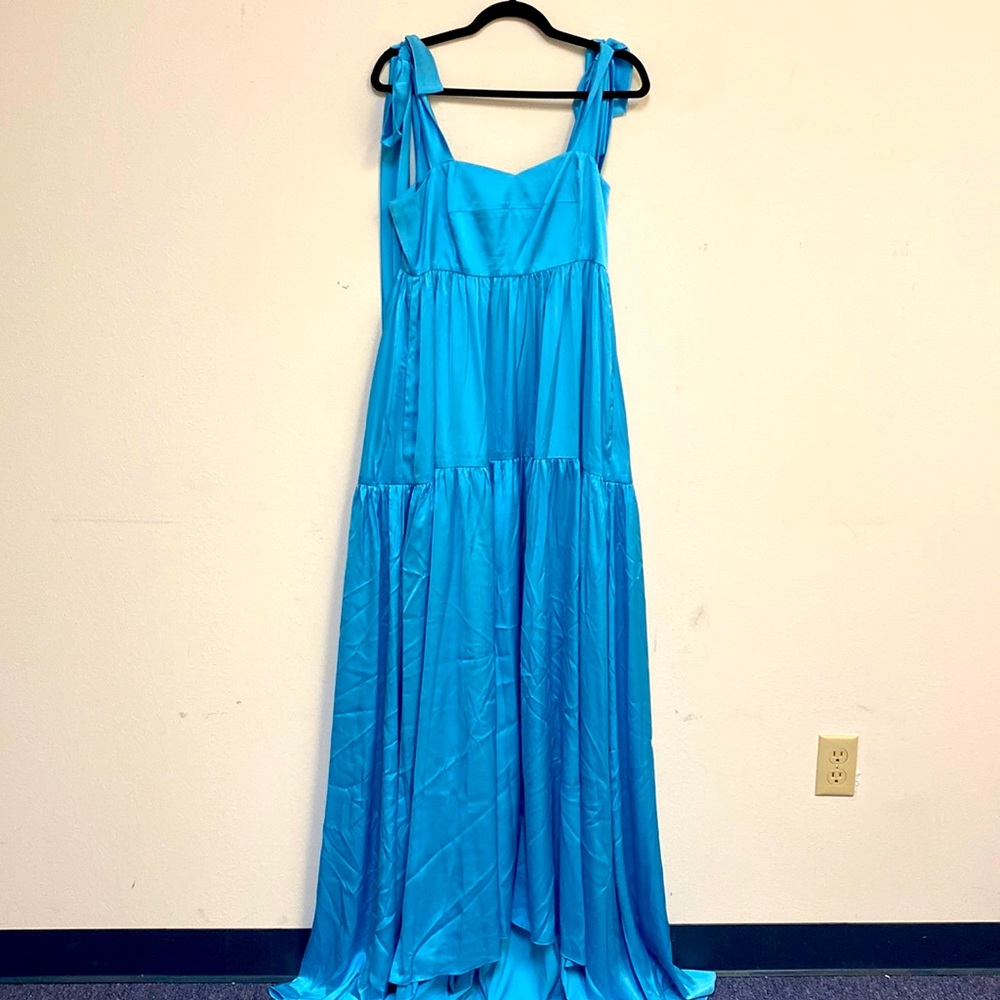 Perrin & Co. shoulder tie blue dress
